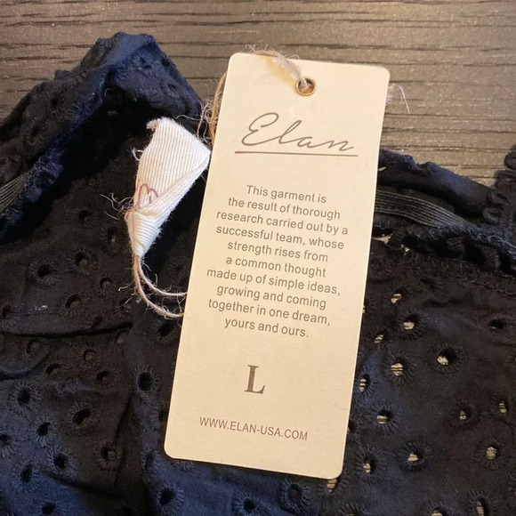 NEW Elan Large Elastic Hem Elastic Neckline Sleeveless Strap Breathable Black - Picture 6 of 7